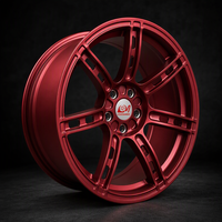 Jante en alliage d'aluminium forgé 12 rayons à déport profond rouge métallisé 22x9.5 5x114.3 Rétrofit/Amélioration Vente directe usine