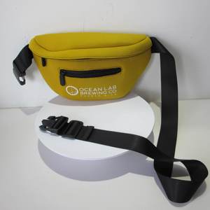 Neoprene Bum Bag Men's Black Neoprene Waist Bum Bag <b>Backpack</b> Bag - Product Image 2