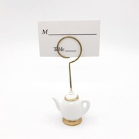 Porte-cartes de table pour le thé, nouveau Design, théière fantaisie, porte-Photo, faveurs de mariage, décoration de fête, Clips de cartes nominatives