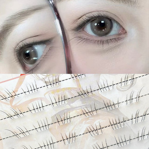Dream <strong>Duo</strong> Lower <strong>Eyelashes</strong> 0.07mm Invisible Clear Band Handmade Synthetic Fibers Full Strip - Product Image 4