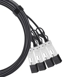 100G से 4x25G QSFP28 से 4SFP28 2M 30AWG डायरेक्ट अटैच ट्विनैक्स ब्रेकआउट कॉपर केबल