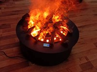 Cheminée électrique autoportante de 50 cm de diamètre, foyer à flamme de vapeur, effet de flamme LED, protection contre la surchauffe pour un usage domestique et hôtelier