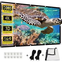 16*9 Blanc Projecteur Rideau Écran de Projection HD Pliable Anti-Pli Portable Projecteur Films Écran pour La Maison Extérieur/Intérieur
