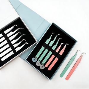 แหนบต่อขนตาปลายไฟเบอร์สีขาว ดำ เบจ แบรนด์ส่วนตัว โลโก้สั่งทำได้ แหนบต่อขนตาแบบวอลลุ่มปลายไฟเบอร์ แหนบต่อขนตาปลายไฟเบอร์ - Product Image 3