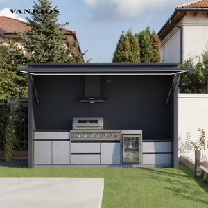 VANRIOS Ensemble de cuisine VANRIOS moderne pour l'extérieur, hangar à lumières LED, gril commercial en aluminium, armoire de barbecue, étanche, patio, camping - Product Image 2