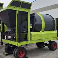 Mini remorque, camion malaxeur à béton de 1,5 mètre cube, moteur diesel, malaxeur à béton avec tambour