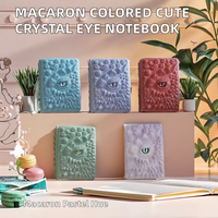 Buku Diary A5 Warna Macaron Lucu Terlaris, Sampul Resin Mata Naga Kristal Baru yang Menggemaskan, Hadiah 110 Lembar