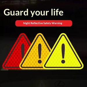 Pegatinas reflectantes triangulares con signo de exclamación, marcadores de advertencia de seguridad, marcadores de peligro, pegatinas creativas personalizadas para coche - Product Image 6