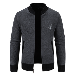 <span class=keywords><strong>Cardigan</strong></span> in Cashmere Personalizzato da <span class=keywords><strong>Uomo</strong></span> 2025, Giacca Casual <span class=keywords><strong>con</strong></span> Zip e Vestibilità Aderente, Foderato in Pile, Lavorato a Maglia in Cotone, Maglione Natalizio da <span class=keywords><strong>Uomo</strong></span> - Product Image 5