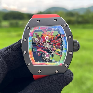 Relojes de Lujo para Hombre, Estilo 68-01 Cyril Kongo, Reloj Mecánico Tourbillon con Arte de Grafiti Colorido, Caja de Fibra de Carbono Negra NTPT - Product Image 2