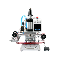 Mesin Hot Stamping Pneumatik Desktop KJ-WT-QS102 Semi-Otomatis dengan Pengumpan & Penggulung Foil, Pencetak Hot Foil Emboss Logo