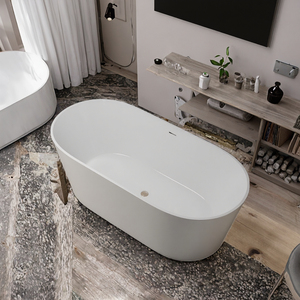 SONDERANGEBOT Modernes Apartment Ovalförmige Freistehende Acryl-Badewanne Hochwertige Entspannungs-Badewanne - Product Image 3