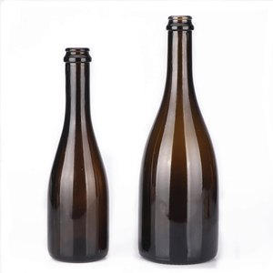 Premium 375ml Burgundy Glass Wine <strong>Bottle</strong> Classic Empty 750ml Black Brown <strong>Champagne</strong> Sparkling Wine <strong>Bottles</strong> with Cork Stopper - Product Image 3