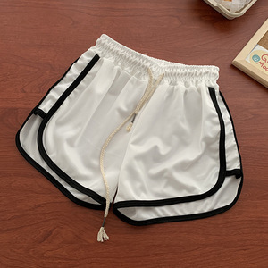 Pantalones cortos deportivos de verano de cintura alta para <span class=keywords><strong>mujer</strong></span> Logotipo personalizado Estilo coreano Pantalones cortos casuales de cintura elástica Ajuste holgado Patrón caliente de moda - Product Image 6