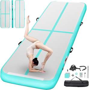 Tapis de gymnastique gonflable Air Track, matelas de <span class=keywords><strong>tumbling</strong></span> portable en PVC Drop Stitch pour entraînement de yoga à domicile, intérieur/extérieur, adultes et enfants - Product Image 1