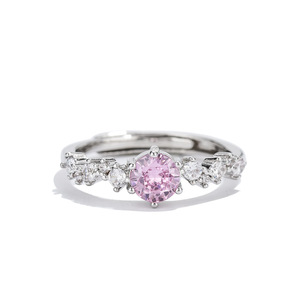 Anillo Abierto Delicado con Circonitas Rosas, Brillante, Ajustable, Minimalista, Resistente al Deslustre, Apilable, el Mejor Regalo para Ella - Product Image 2