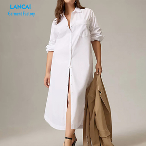 Custom Clothing Design Manufacturers Burnout Cotton Blouse Dresses Puff Fabric Elegant Long Sleeve Maxi Casual Dress - Product Image 2