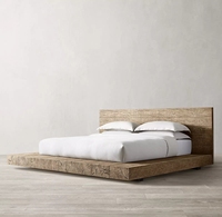 Vente en gros de lits de qualité supérieure de taille Queen, fabriqués en bois massif pur, meubles de chambre à coucher rétro
