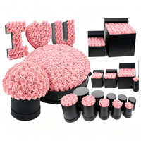 Rosas Preservadas Personalizadas con Logotipo, Eternas, Infinitas, en Caja Cuadrada o de Corazón, de Larga Duración (3-5 Años), para Graduación