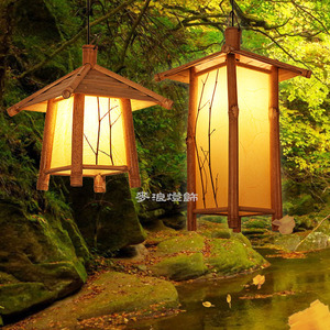 Lampe suspendue carrée en bambou japonais, Led E27, commande par interrupteur, pour salon de thé, restaurant, éclairage Zen, 40x37cm, 40x52cm - Product Image 1