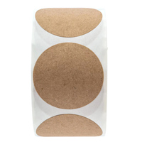 500 pièces autocollants ronds étiquettes de prix rouleau personnalisé 2x2 pouces marron autocollants auto-adhésif étiquettes en papier Kraft pour les petites entreprises