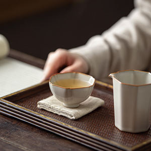 Taza de té de cerámica estilo retro Ru, color beige, de porcelana, para degustación de té, ideal para el té de la tarde. - Product Image 5