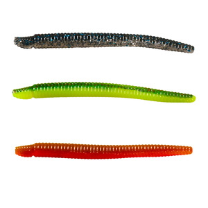 Leurres souples 95mm 2g, vers bioniques pour la pêche au bar, montages Texas, appâts de fond, en stock - Product Image 1