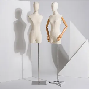 Fashion Torso Model Plastic Adjustable Cheap Half Body Dress Form Mannequin Women