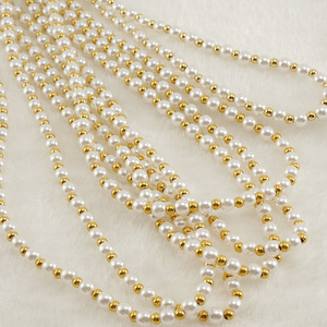 ZOGXIN Pearl Chain Necklace Gold Plated 18k Stainless Steel Women's Party Jewelry Round Bead Design - Product Image 3