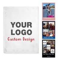 Couverture polaire personnalisée en polyester 100 %, surdimensionnée, écologique, avec logo imprimé, pour voyage, motif uni, fabrication OEM en gros
