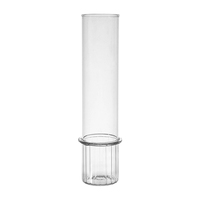 Vase à bourgeons en verre transparent à nervures verticales, en borosilicate, cylindre mince, pour une seule tige, idéal pour la décoration d'hôtels, de cafés et de fleuristes
