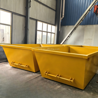 Conteneur à déchets de haute qualité de 8 m³, bac à déchets robuste pour le nettoyage des chantiers de construction et le recyclage - Matériel de traitement des déchets