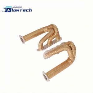 ท่อร่วมไอเสียแบบไหลสูงพร้อมแผ่นกันความร้อนสีทองสำหรับ Porsche 911 997.1 3.6L - Product Image 5