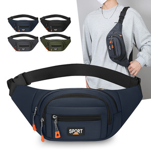 Outdoor Sports Waist Bag Nylon Large Capacity Phone Pocket Adjustable Hip Hiking Chest Bag Everyday Use Solid Color - Product Image 1