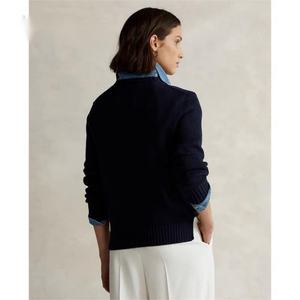 เสื้อสเวตเตอร์ไหมพรมลายดอกไม้ลำลองสำหรับผู้หญิง คอลเลคชั่นฤดูใบไม้ร่วง  คอทรงกลม ผ้าฝ้าย 100% ทรงหลวม ไม่เป็นขุย ไม่ยับ ไม่หด ยี่ห้อ <span class=keywords><strong>Littlepony</strong></span> พร้อมโลโก้แบบกำหนดเอง - Product Image 5