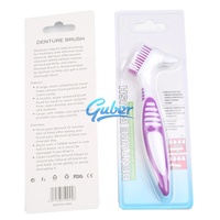 Brosse à dents orthodontique Guber à poils moyens pour l'hygiène buccale, nettoyage des prothèses dentaires, pour usage domestique