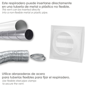 Griglia in plastica con rete posteriore e lamelle mobili 15x15 cm - Product Image 5