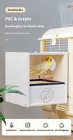 Boîte d'élevage pour oiseaux en PVC acrylique transparent, boîte de nidification isolée avec tiroir coulissant, cage d'observation et d'incubation pour oiseaux