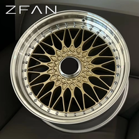 Jantes en alliage forgées ZFAN 18 22 pouces 5x112 5x120, 2 pièces, finition dorée, design Deep Dish Mesh, compatibles avec Mercedes Benz BMW