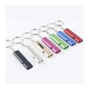 Fischietto di Sopravvivenza a Doppia Frequenza in Lega di Alluminio Piatto da 56MM - Portatile, Serigrafato, Promozionale, a 2 Tubi, per Emergenze Esterne - Product Image 1