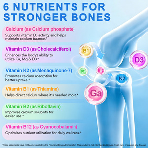Lenm OEM 300 Cápsulas de Alta Potencia de Vitamina D3 <span class=keywords><strong>K2</strong></span> B12 Calcio Sin Gluten Suplementos en Cápsulas Blandas para Adultos Mujeres Hombres Fortalecimiento Óseo - Product Image 2