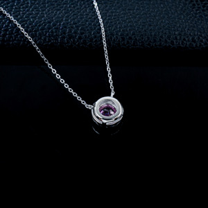 Collier en argent 925 avec saphir Padparadscha cultivé - Product Image 4