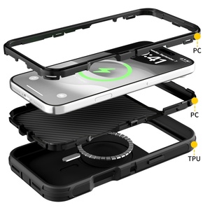 Custodia Protettiva Magnetica di Alta Qualità a 3 Strati per <span class=keywords><strong>iPhone</strong></span> 12 <span class=keywords><strong>14</strong></span> 15 16 <span class=keywords><strong>Plus</strong></span> 17 Pro Max, Antiurto e Compatibile con Ricarica Wireless - Product Image 4