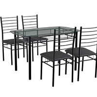 YUKAI Table en verre trempé Nouveau produit Design moderne 1 table et 4 chaises Ensemble salle à manger pour salon DS-031G