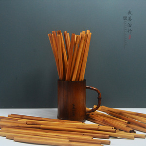 Natural <b>Bamboo</b> <b>Straws</b> Deep Carbonization Solid Color Disposable For Drinking Water Juice Beverages Coffee Chongqing Origin ZX 03 - Product Image 2