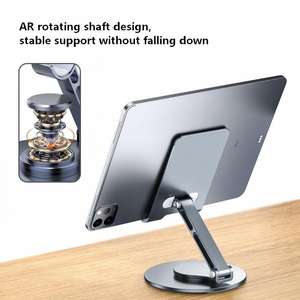 Ergonomic Aluminum Alloy Metal <b>iPad</b> Compatible Adjustable Height Foldable 360 Rotatable Portable Phone <b>Stand</b> <b>for</b> Desktop - Product Image 3