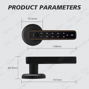Maniglia della porta interna impronta digitale intelligente manopola della porta Cerraduras De Seguridad Inteligentes Para Puertas serratura digitale per armadietti - Product Image 5