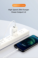 Chargeur Portable USB Type C Certifié CE, Adaptateur Secteur PD 20W USB-C à Charge Rapide pour Téléphones Mobiles, Compatible iPhone 17 Pro, Charge Rapide UE