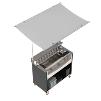 Stasiun Bar Mobile Komersial, Meja Bar Modular dengan Icewell, Meja Koktail Mobile Outdoor, Meja Bar Kafe dari Stainless Steel