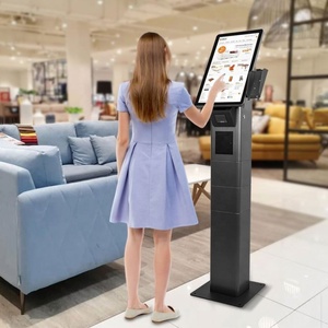 Pretty Design 21.5'' Capacitive Screen Nfc/rfid Card Reader Pos Holder Receipt <b>Printer</b> Cashless Self Payment Kiosk for Bank - Product Image 1
